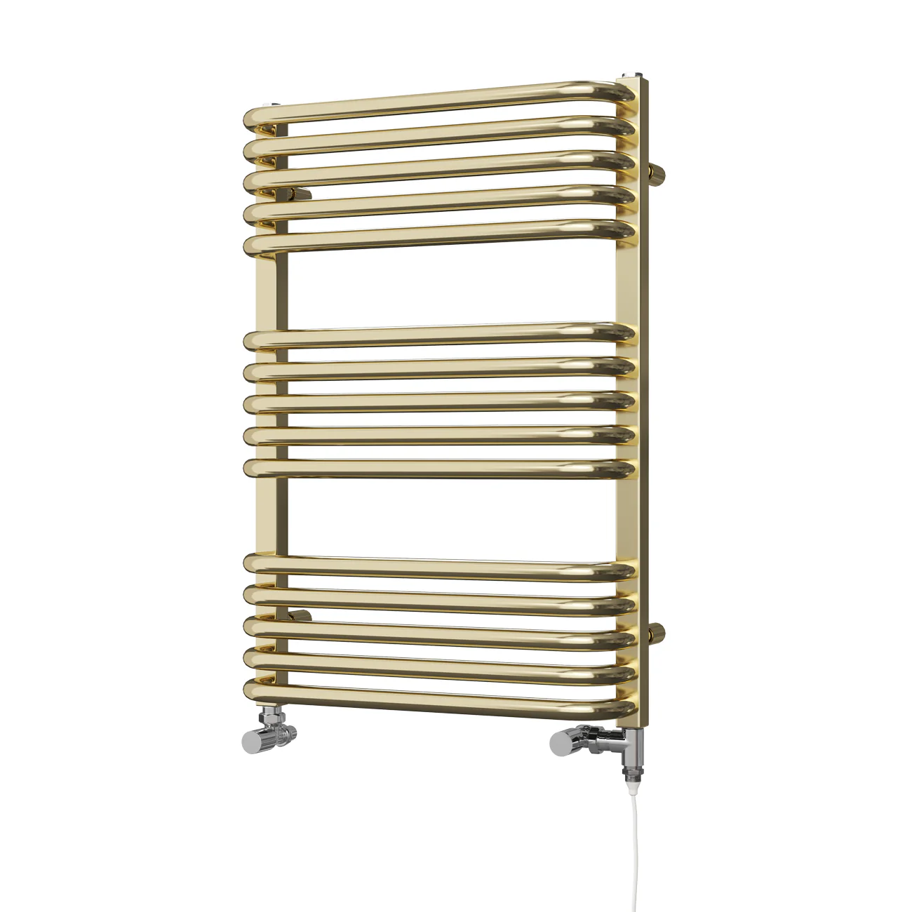 Crossmoor - Polished Gold Dual Fuel Towel Rail H736mm x W500mm Standard - Image 2