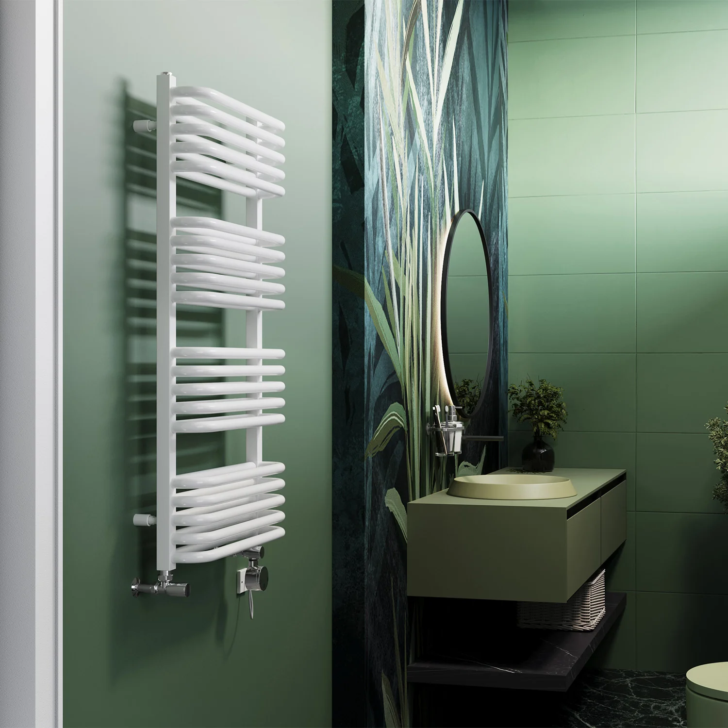 Crossmoor - White Dual Fuel Towel Rail H1000mm x W500mm Thermostatic - Image 3