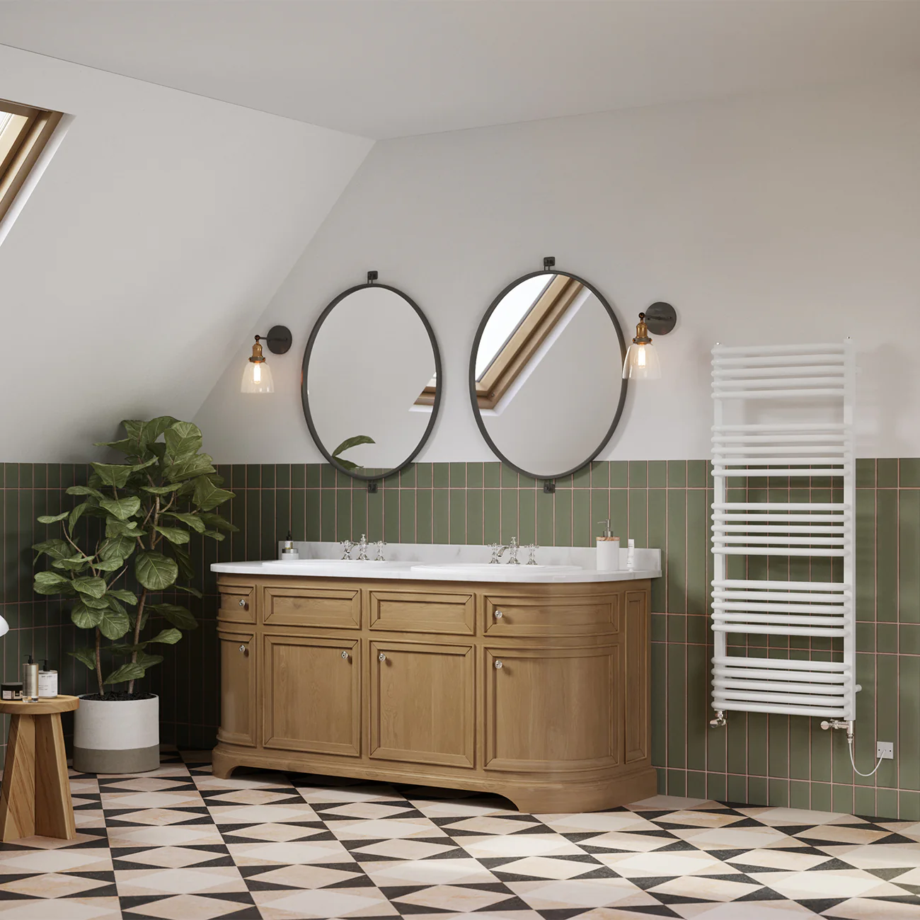 Crossmoor - White Dual Fuel Towel Rail H1269mm x W500mm Standard - Image 3