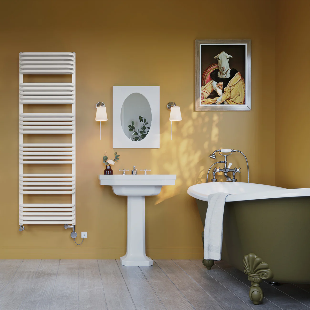 Crossmoor - White Dual Fuel Towel Rail H1533mm x W500mm Thermostatic - Image 3