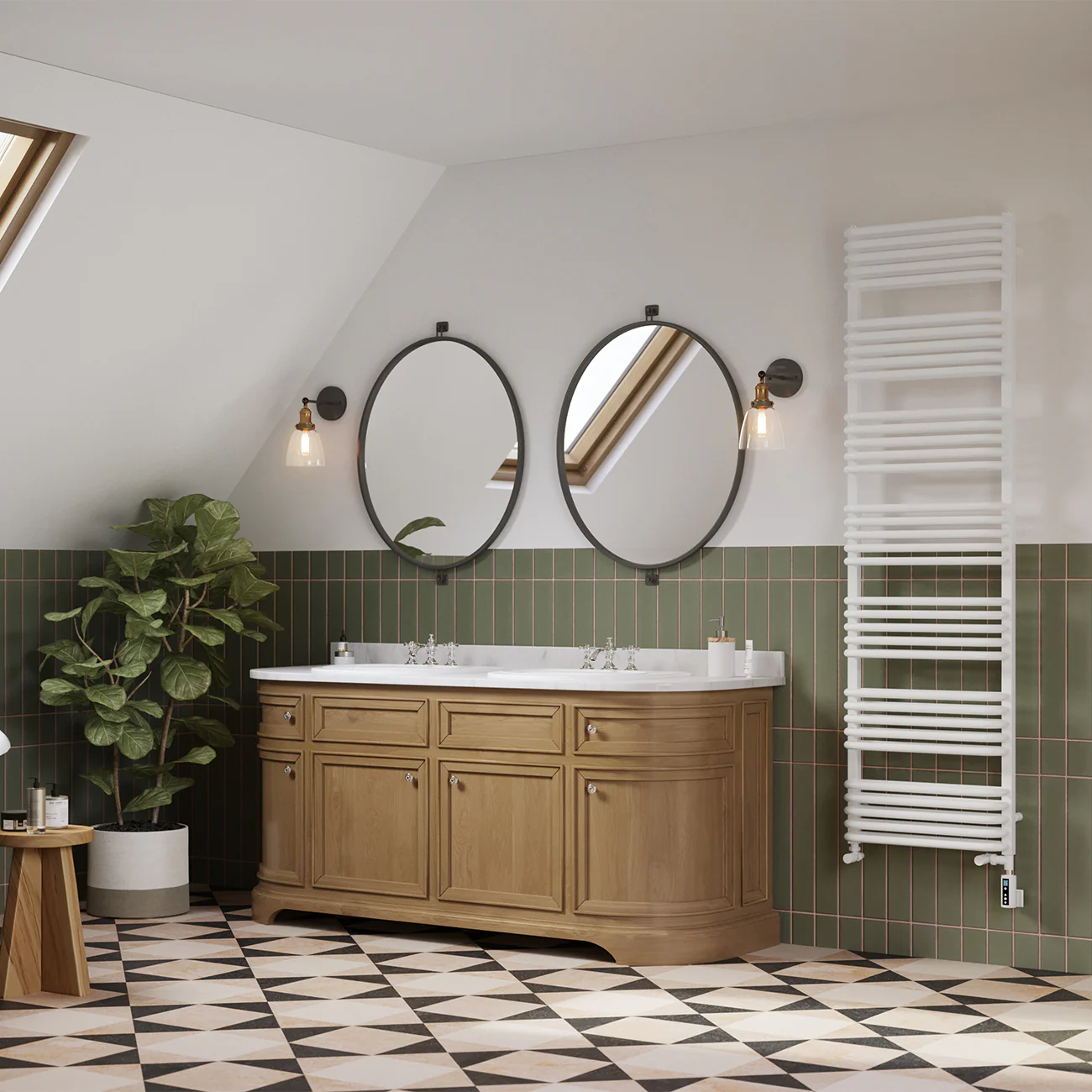 Crossmoor - White Dual Fuel Towel Rail H1800mm x W500mm Thermostatic WIFI - Image 3
