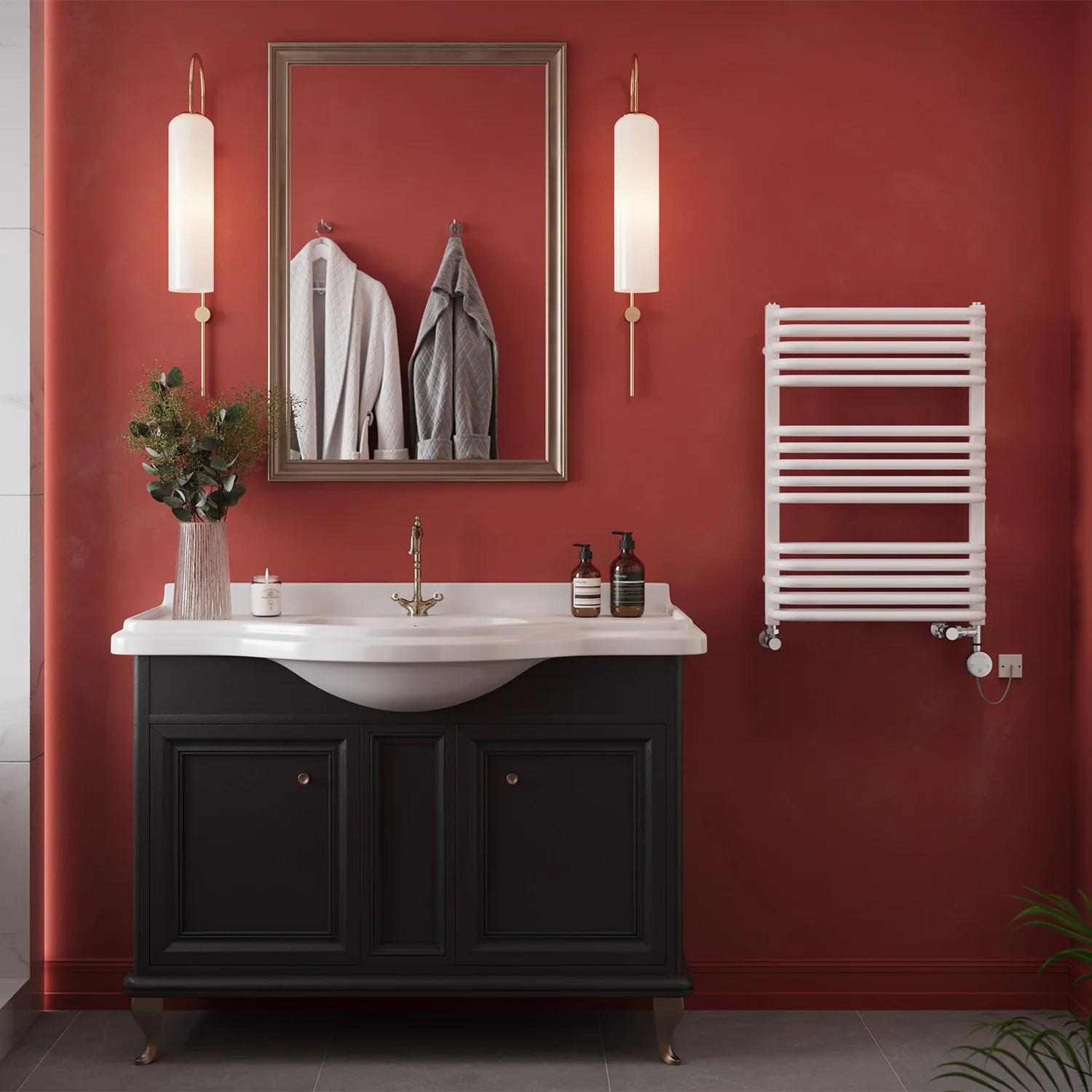 Crossmoor - White Dual Fuel Towel Rail H736mm x W500mm Thermostatic - Image 3