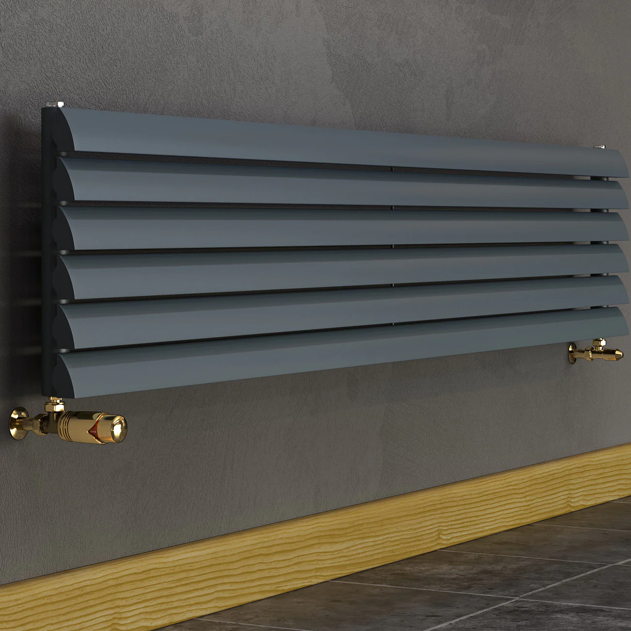 Derry Bold - Polished Brass Thermostatic Radiator Valve & Installation Kit Angled 15mm - Image 2