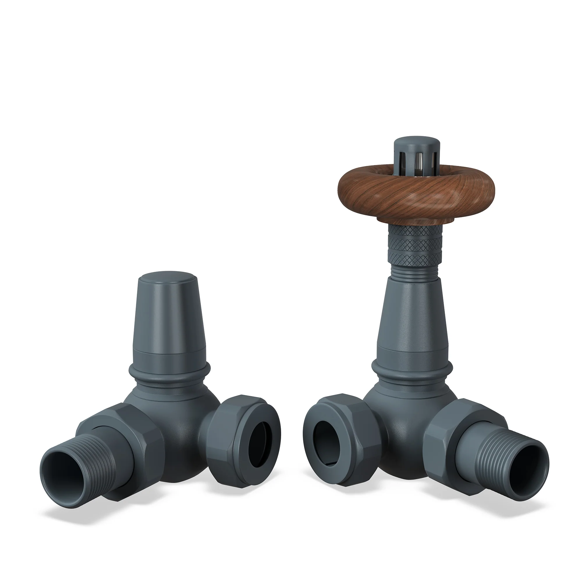 Derry Traditional - Anthracite Thermostatic Radiator Valve & Installation Kit Corner 15mm - Image 3