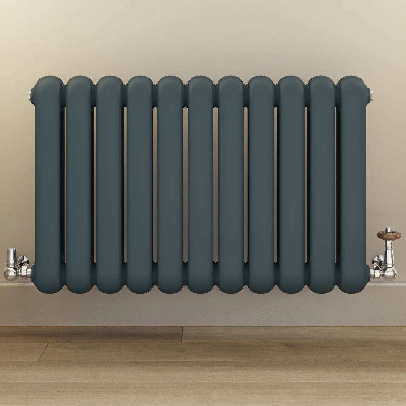 Derry Traditional - Chrome Thermostatic Radiator Valve & Lockshield Corner 15mm - Image 2