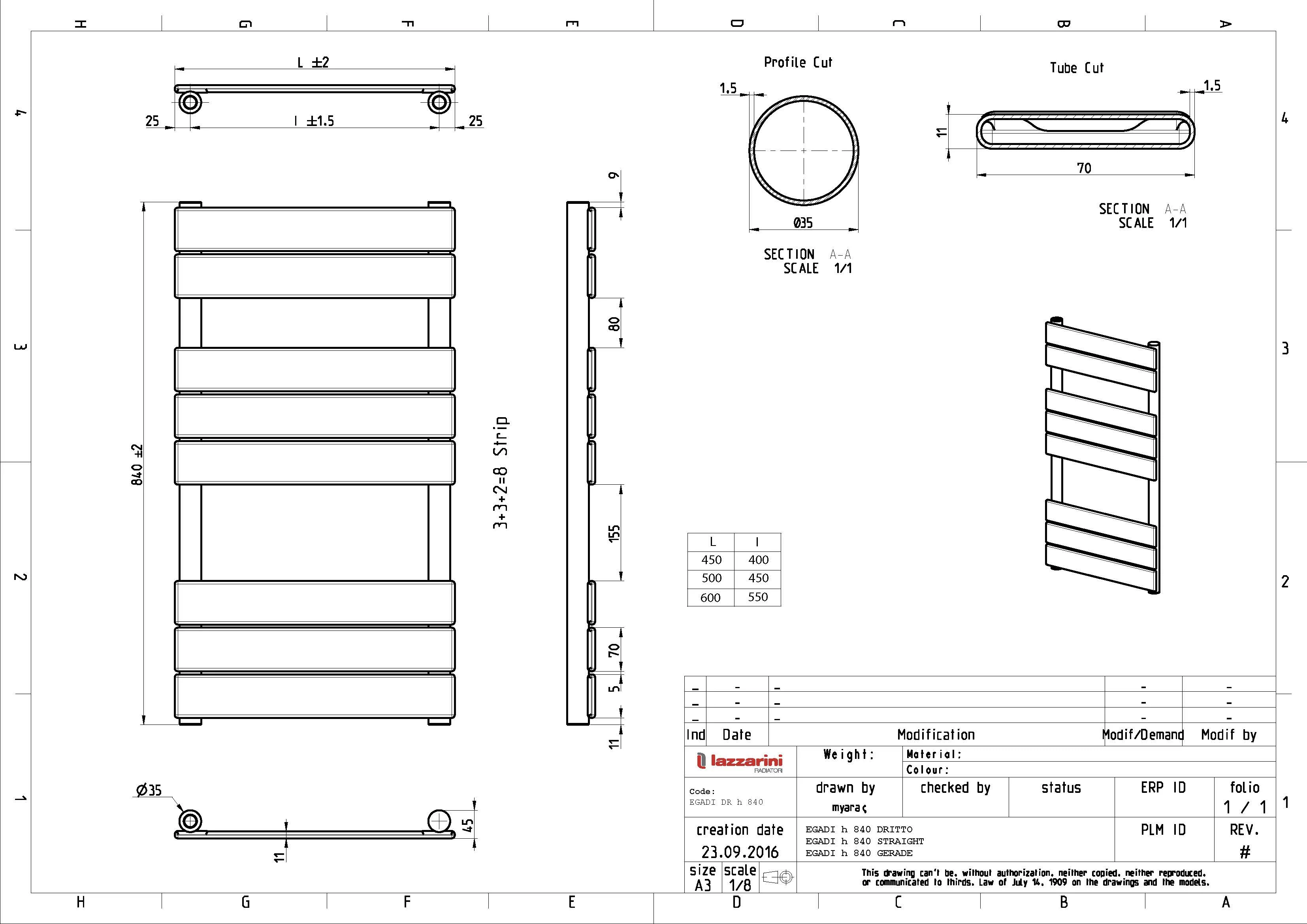 Egadi - Chrome Dual Fuel Towel Rail H840mm x W500mm Thermostatic - Straight - Image 3