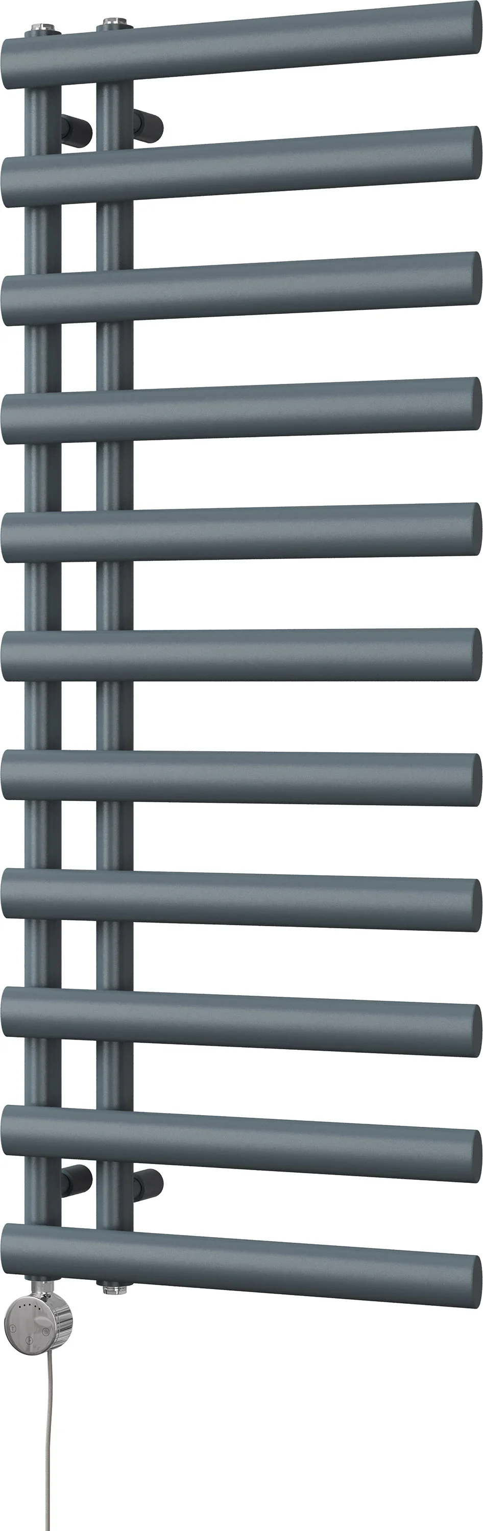 Elyan - Anthracite Electric Towel Rail H1238mm x W500mm 500w Thermostatic