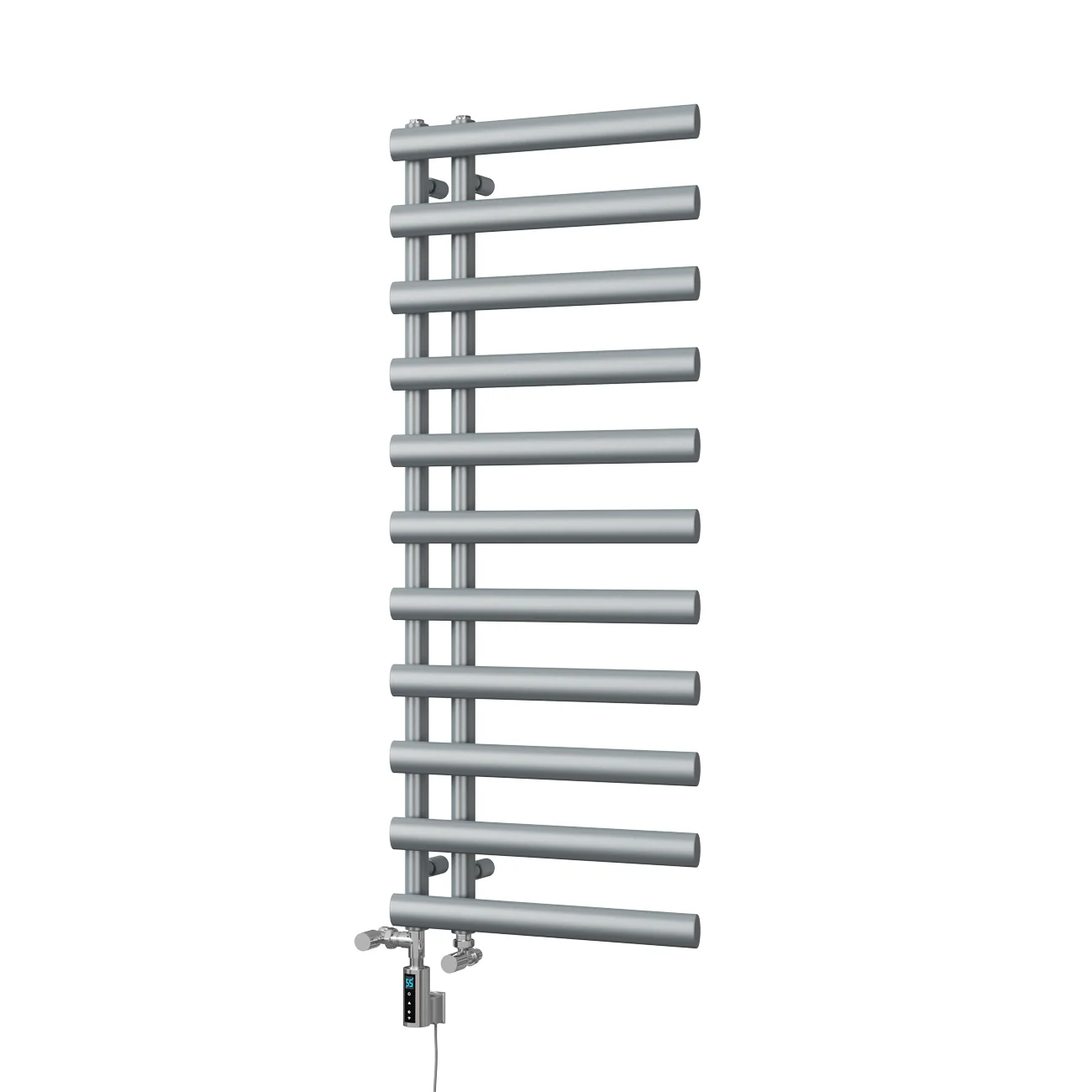 Elyan - Silver Dual Fuel Towel Rail H1238mm x W500mm Thermostatic WIFI - Image 2