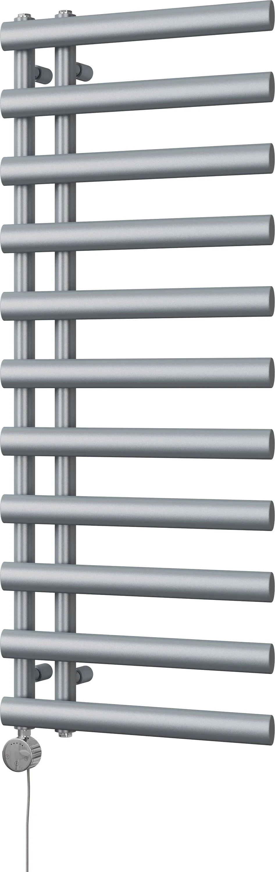 Elyan - Silver Electric Towel Rail H1238mm x W500mm 500w Thermostatic