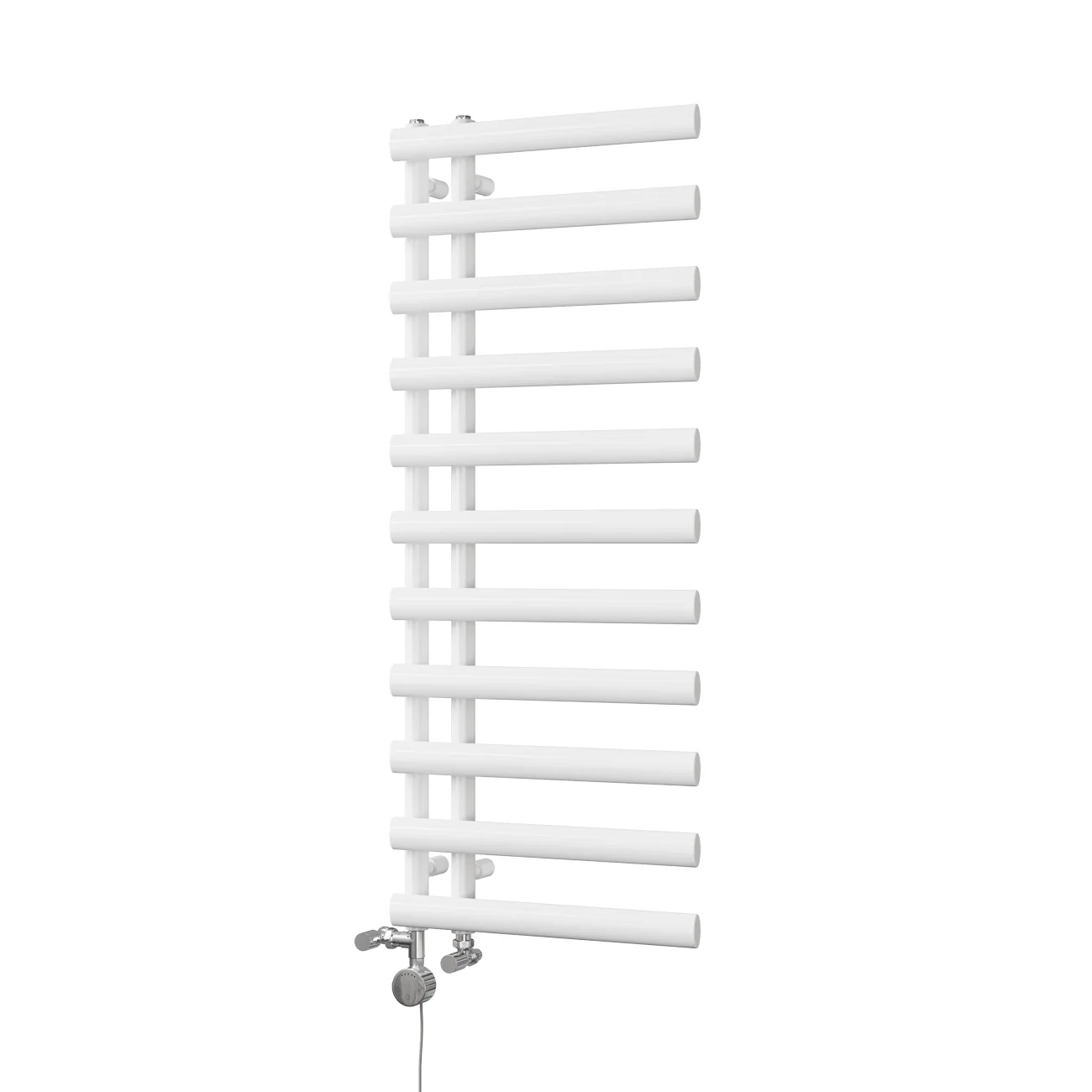 Elyan - White Dual Fuel Towel Rail H1238mm x W500mm Thermostatic - Image 2
