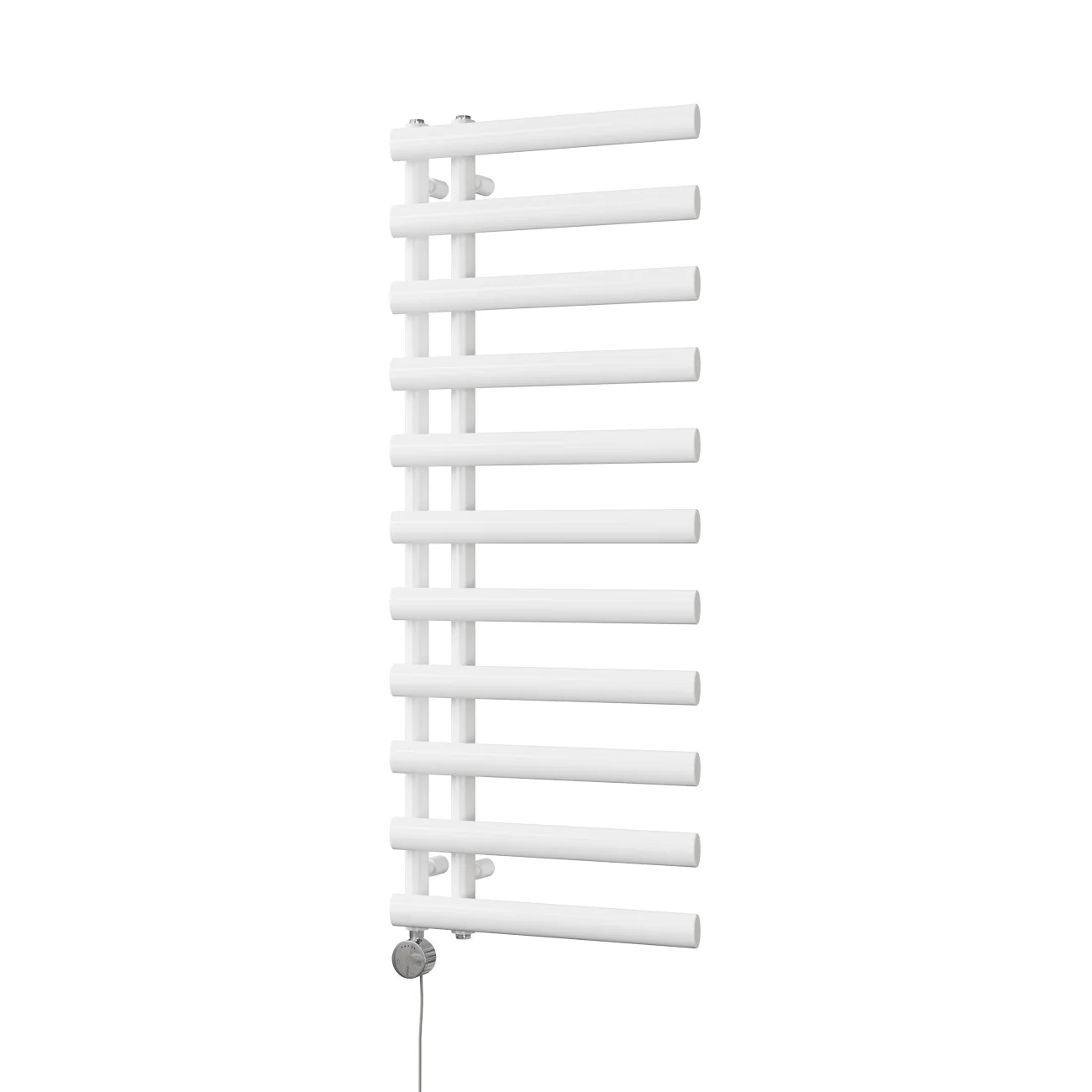 Elyan - White Electric Towel Rail H1238mm x W500mm 500w Thermostatic - Image 2