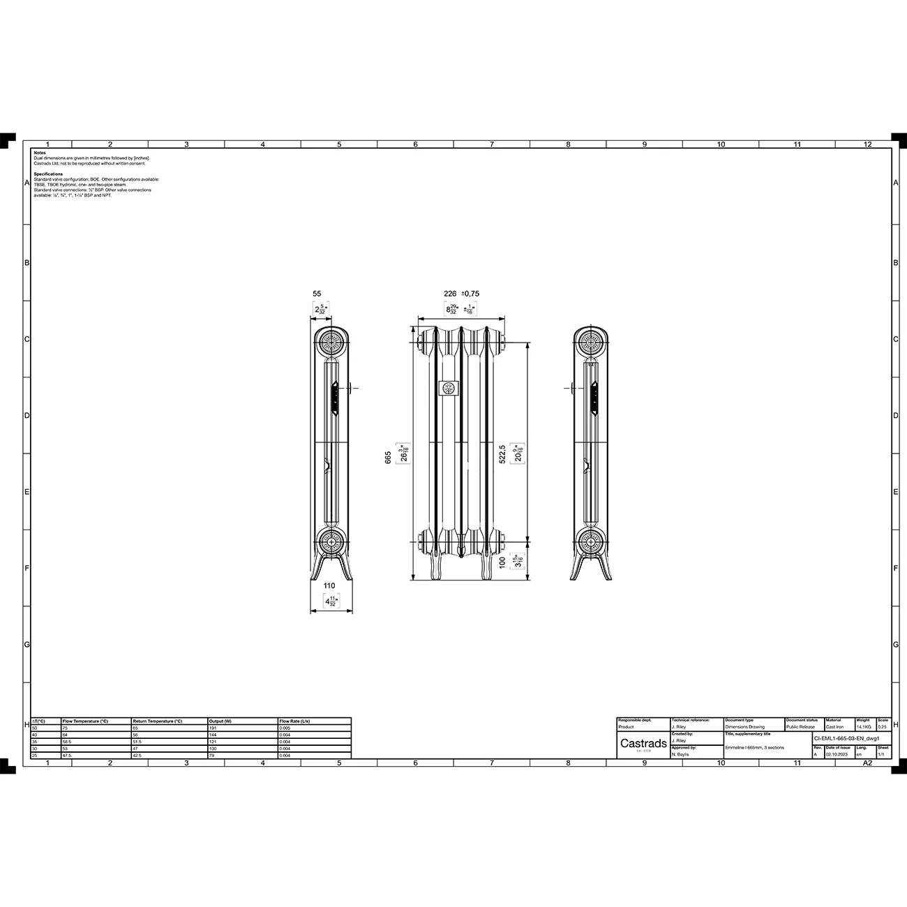 Emmeline I - Grey Bronze Cast Iron Column Radiator H665mm x W230mm 1 Column - Floor Standing - Image 4