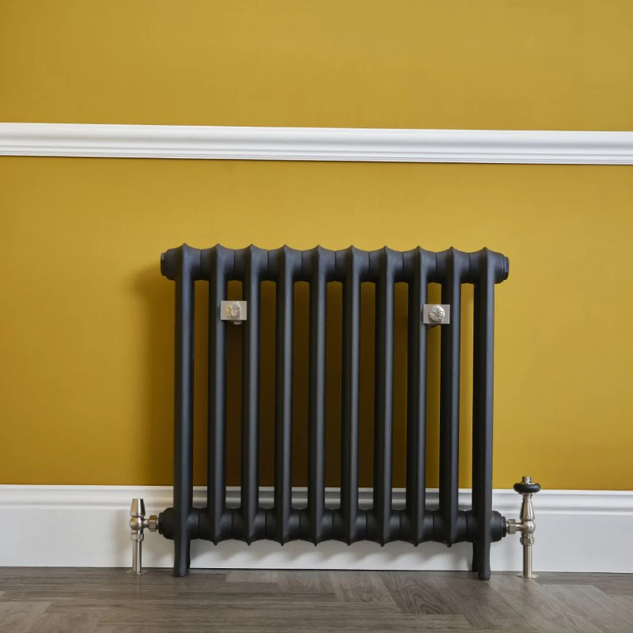 Emmeline II - Matt Black Cast Iron Column Radiator H470mm x W230mm 2 Column - Floor Standing - Image 6