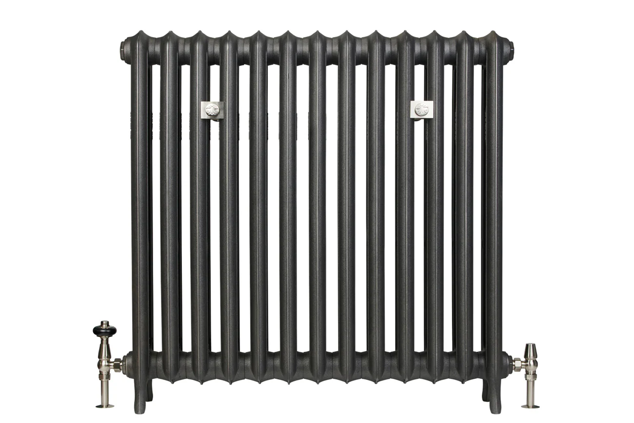 Emmeline II - Pebble Grey Cast Iron Column Radiator H870mm x W895mm 2 Column - Floor Standing - Image 2