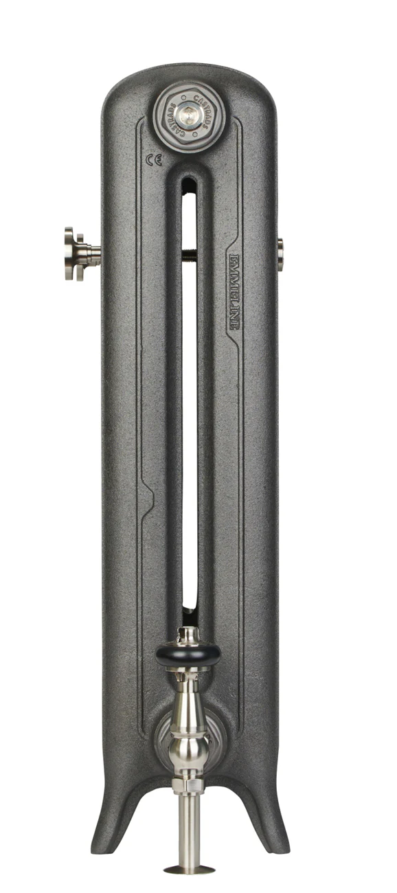 Emmeline II - Pencil Grey Cast Iron Column Radiator H670mm x W629mm 2 Column - Floor Standing - Image 4