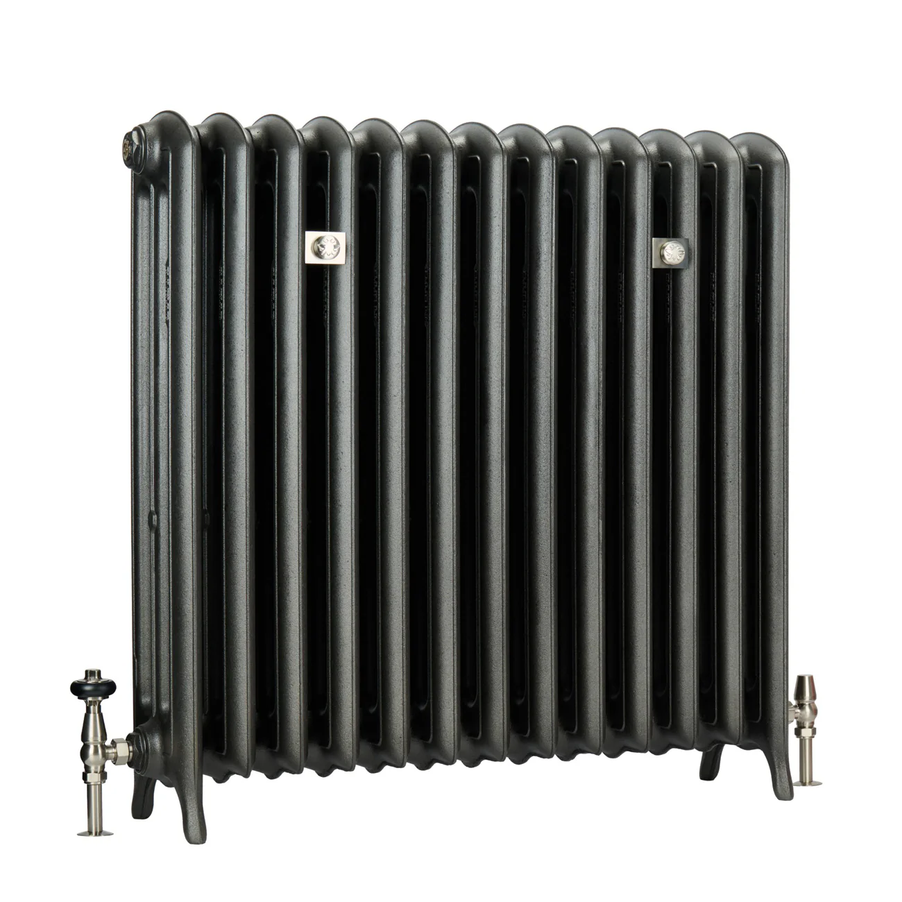 Emmeline III - Black Iron Cast Iron Column Radiator H870mm x W562mm 3 Column - Floor Standing - Image 5