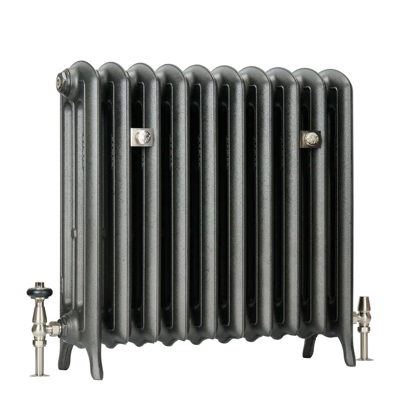 Emmeline III - Ceramic White Cast Iron Column Radiator H670mm x W629mm 3 Column - Floor Standing - Image 4