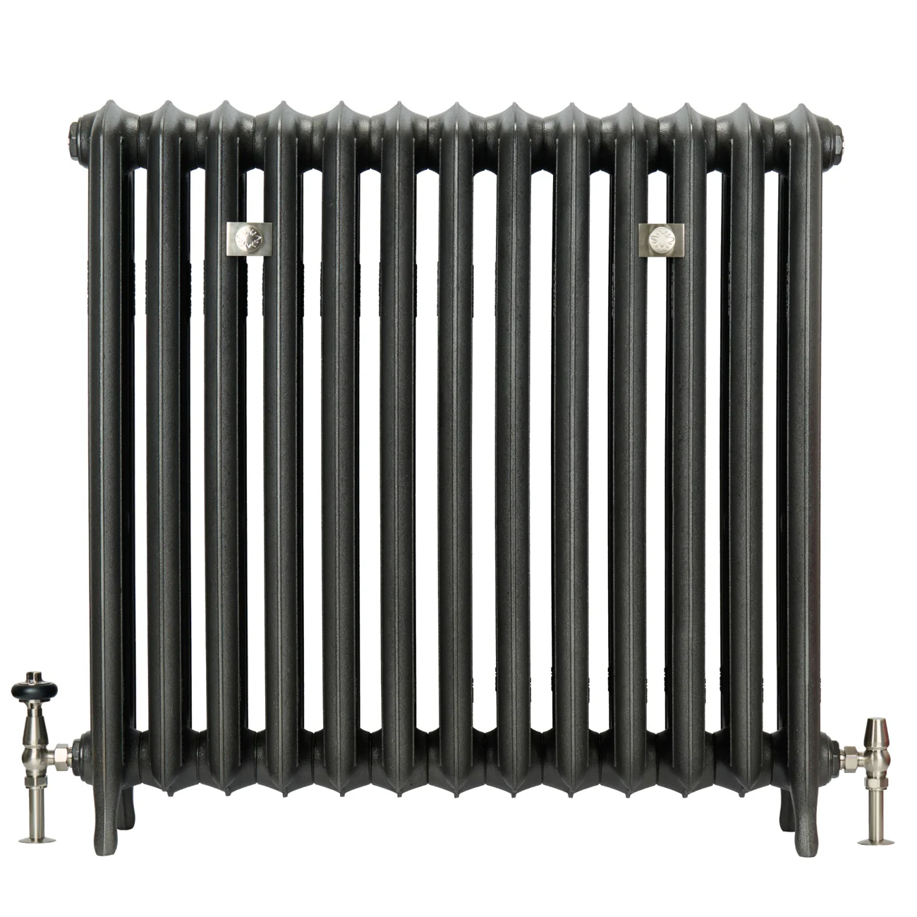 Emmeline III - Pebble Grey Cast Iron Column Radiator H870mm x W296mm 3 Column - Floor Standing - Image 2