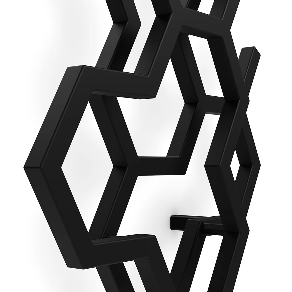 Hex - Black Vertical Designer Radiator H1700mm x W573mm Single Panel - Image 4