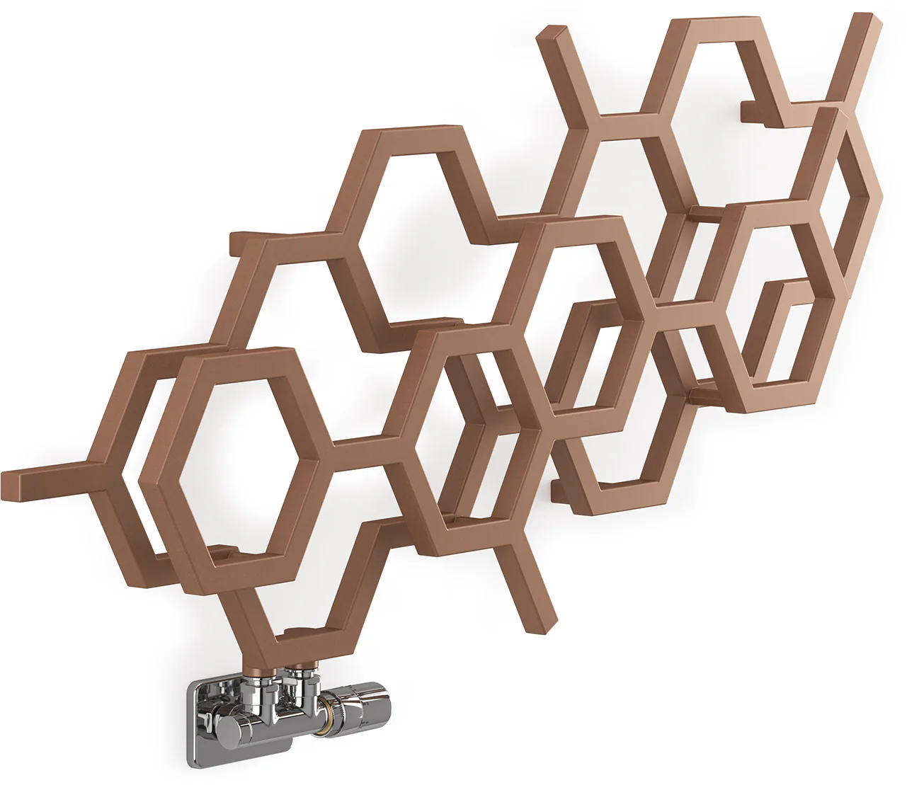 Hex - Copper Horizontal Designer Radiator H502mm x W1126mm Single Panel - Image 8