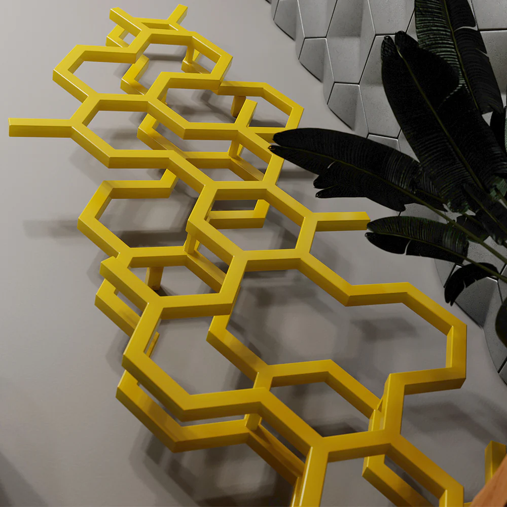 Hex - Mustard Vertical Designer Radiator H1700mm x W573mm Single Panel - Image 5