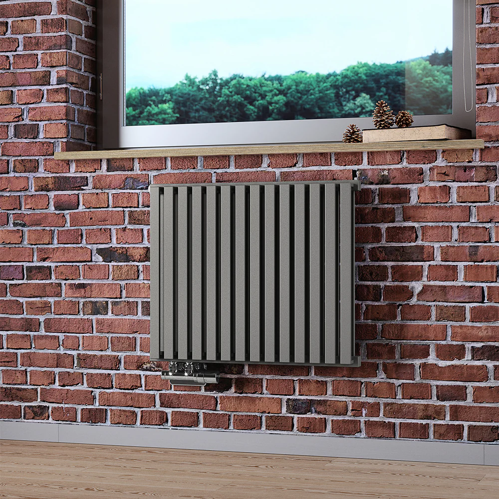 Nemo - Stone Horizontal Designer Radiator H530mm x W645mm Double Panel - Image 2
