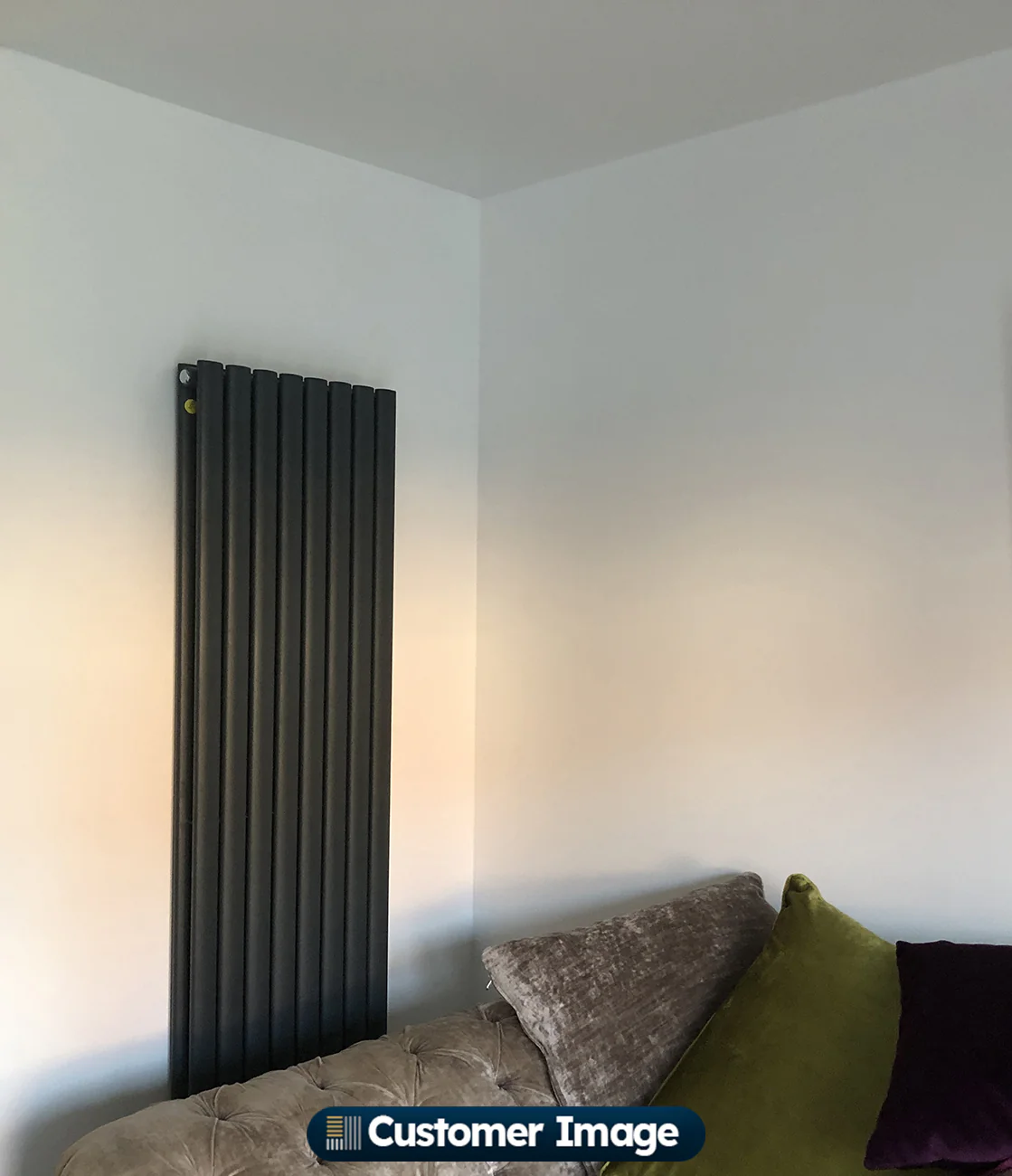 Omeara - Anthracite Designer Radiator H1600mm x W290mm Double Panel - Feet Included - Image 5