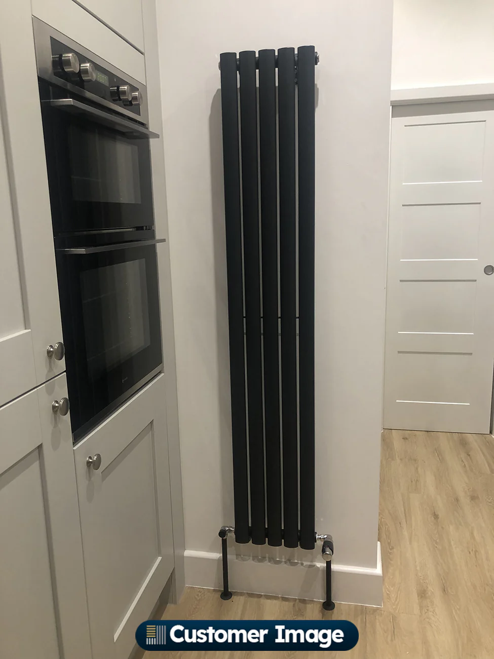 Omeara - Anthracite Designer Radiator H1600mm x W290mm Single Panel - Feet Included - Image 5