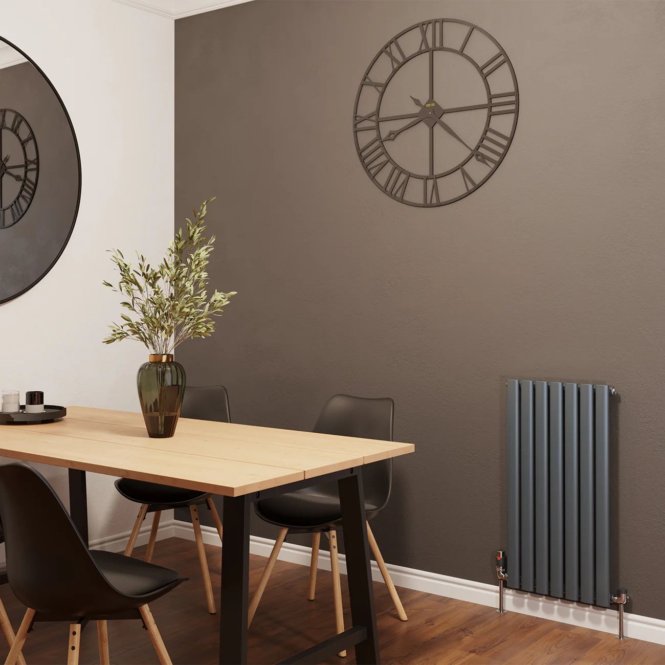 Omeara - Anthracite Designer Radiator H800mm x W406mm Single Panel - Image 2