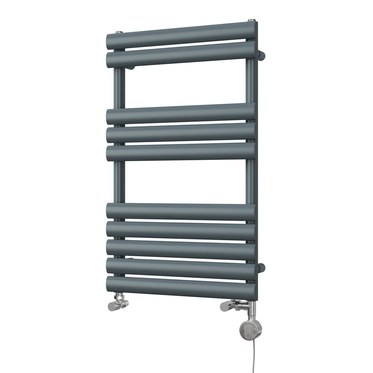 Omeara - Anthracite Dual Fuel Towel Rail H825mm x W500mm Thermostatic - Image 2
