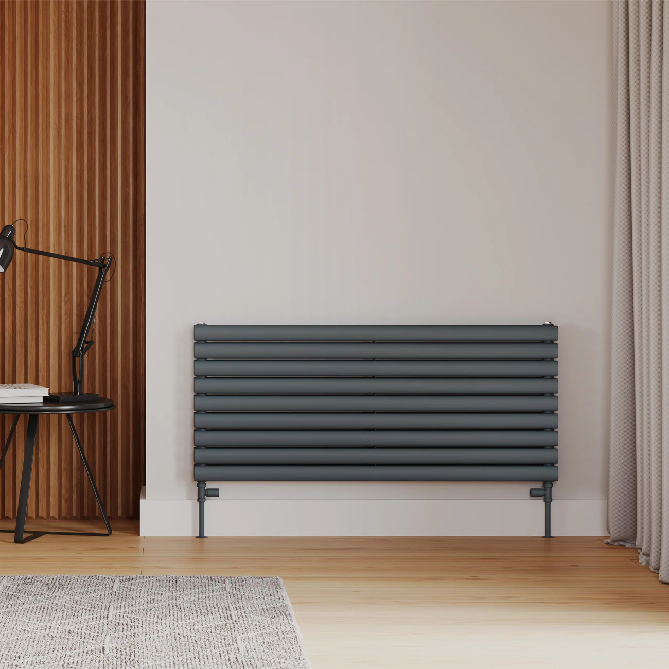 Omeara Axis - Anthracite Horizontal Radiator H522mm x W1200mm Double Panel - Image 2