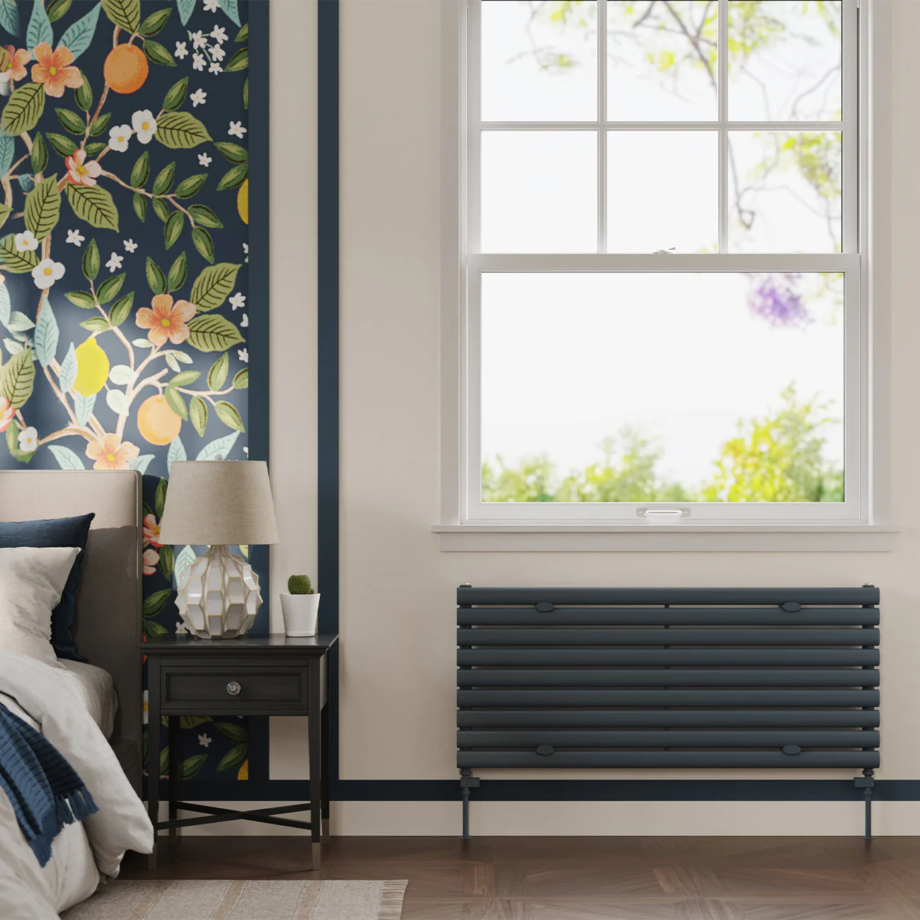 Omeara Axis - Anthracite Horizontal Radiator H522mm x W1200mm Single Panel - Image 2