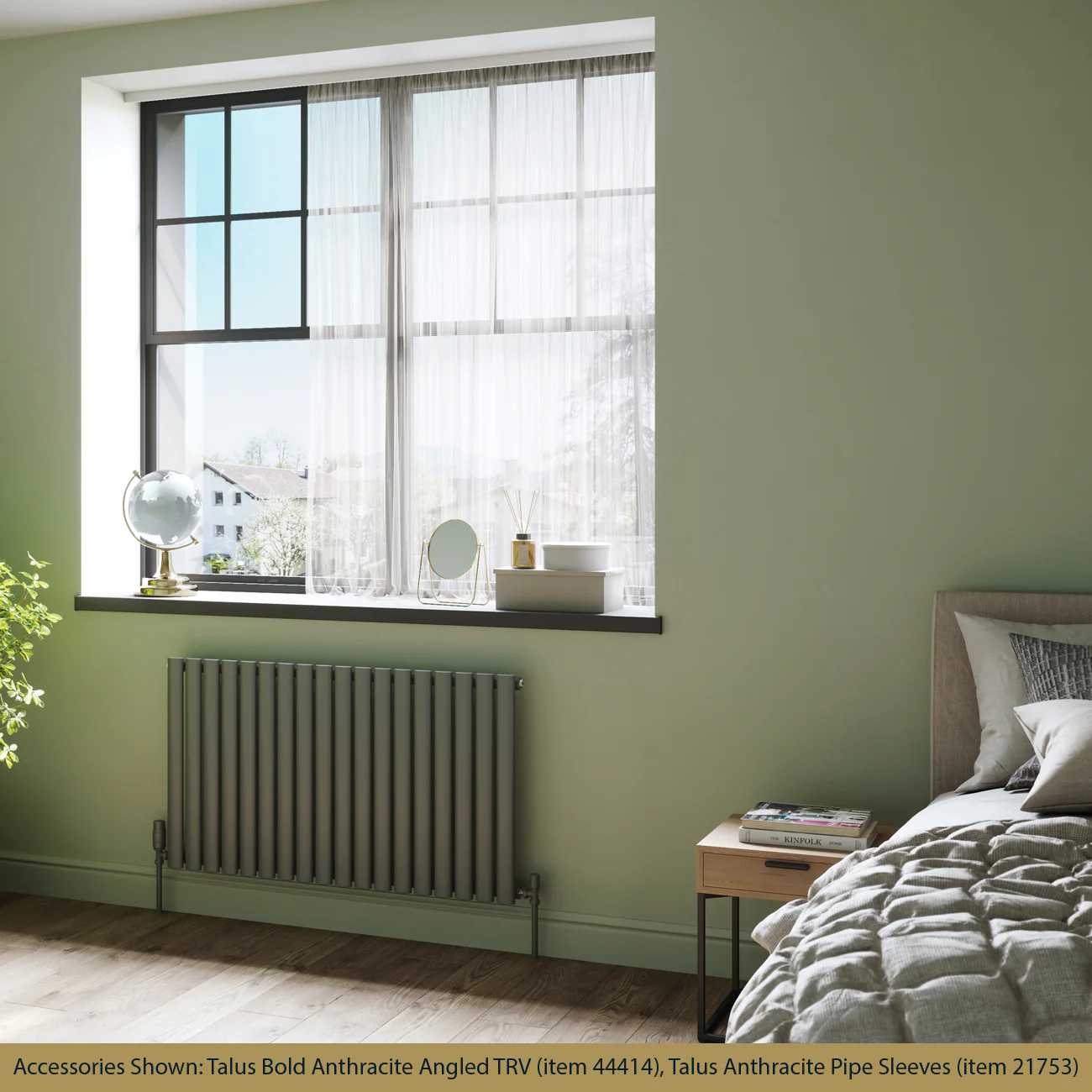 Omeara - Anthracite Horizontal Radiator H600mm x W1044mm Single Panel - Image 2