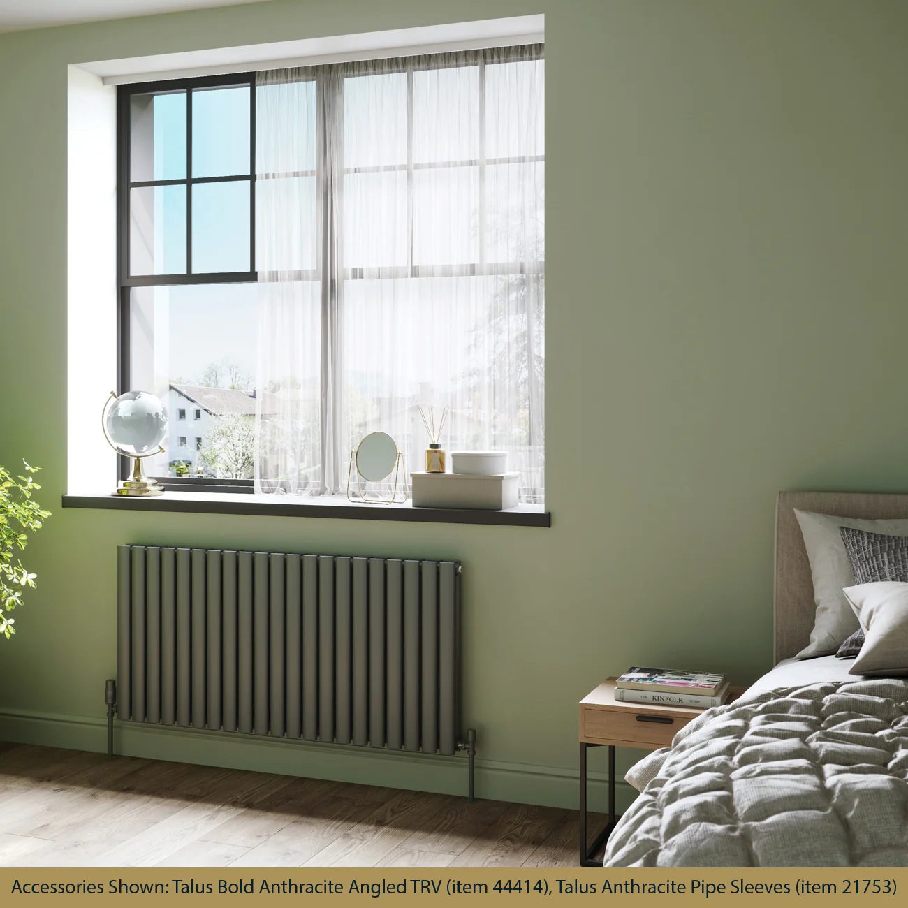 Omeara - Anthracite Horizontal Radiator H600mm x W1218mm Double Panel - Image 2