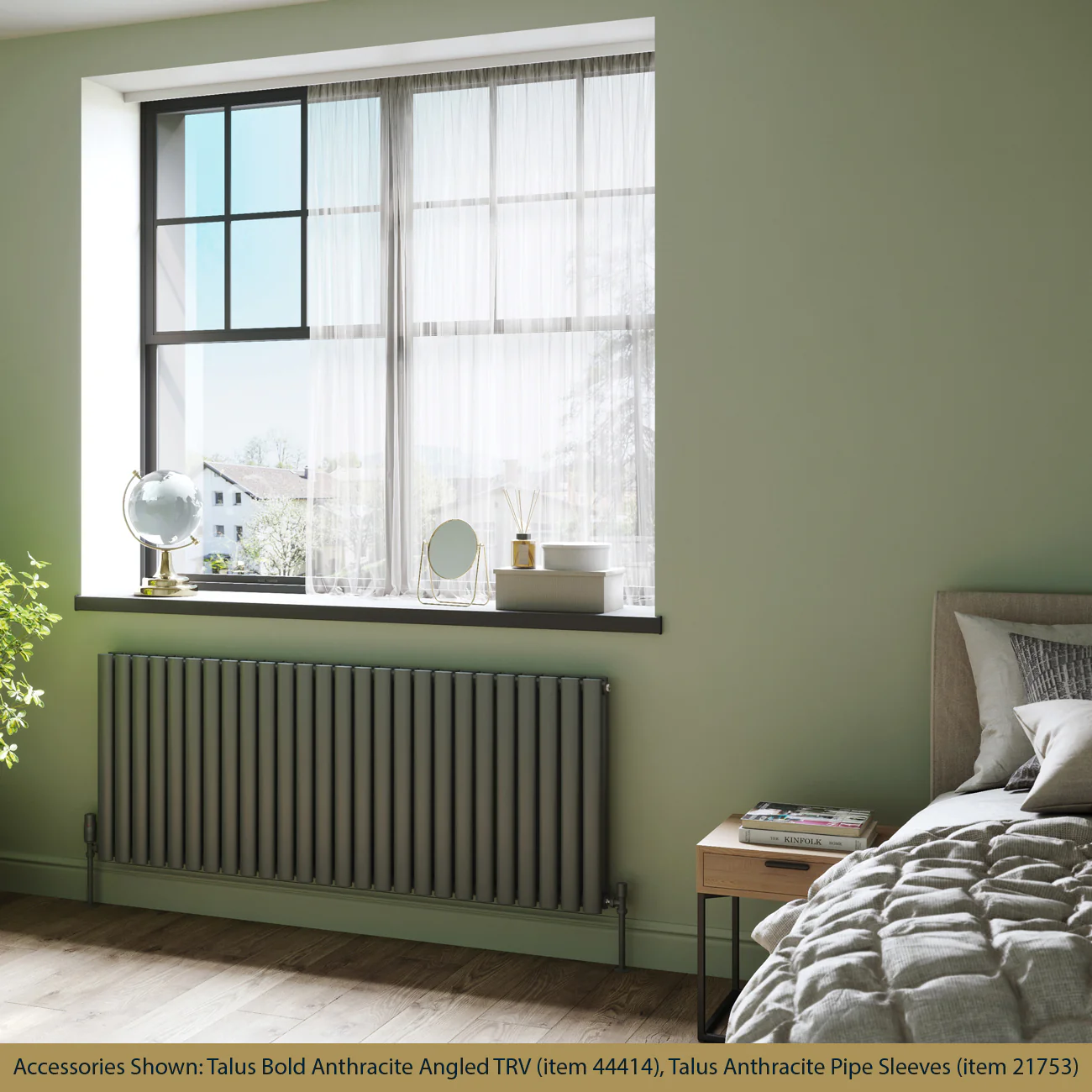 Omeara - Anthracite Horizontal Radiator H600mm x W1508mm Double Panel - Image 2