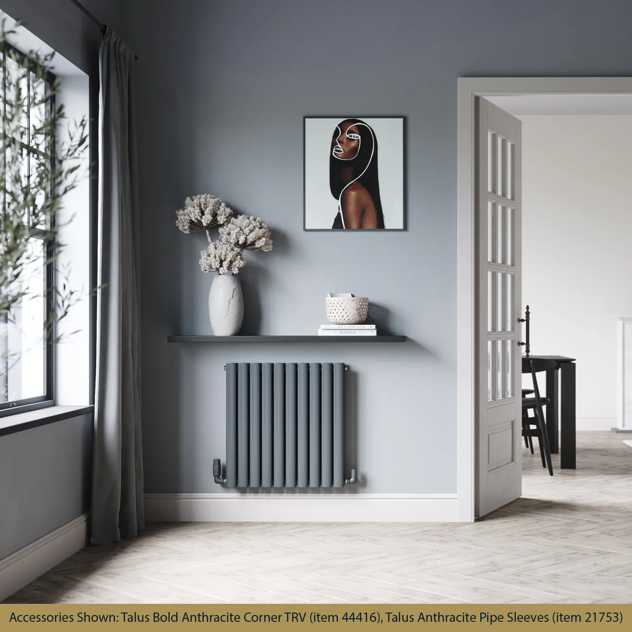 Omeara - Anthracite Horizontal Radiator H600mm x W580mm Double Panel - Image 2