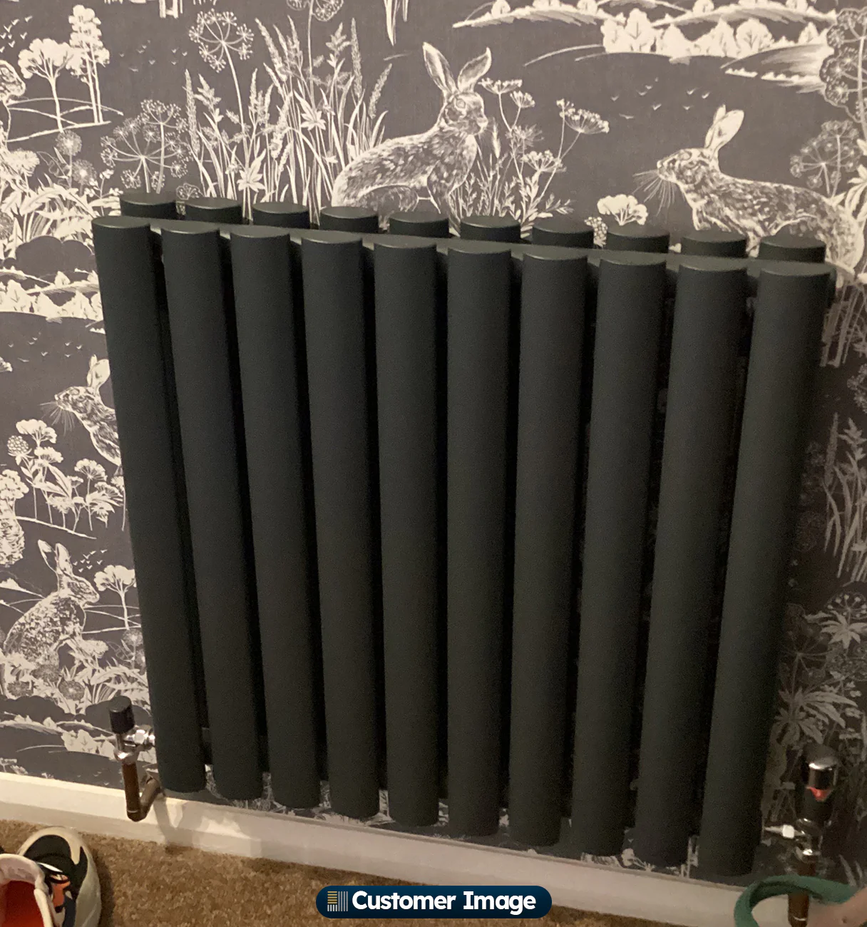 Omeara - Anthracite Horizontal Radiator H600mm x W580mm Double Panel - Image 5