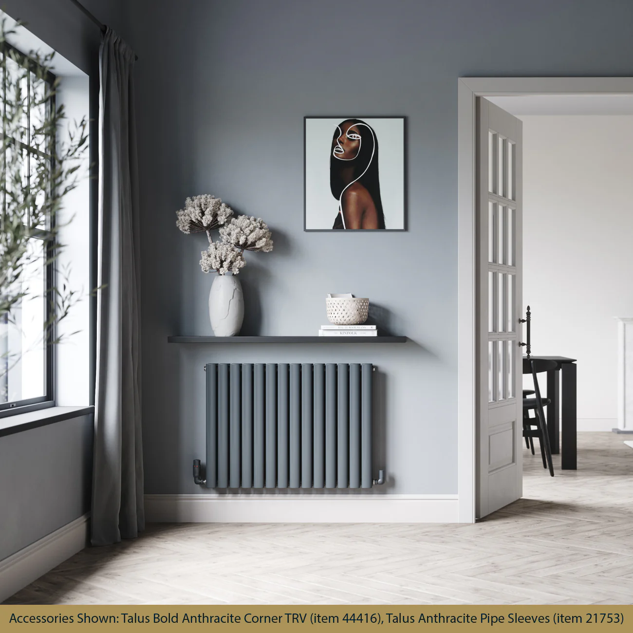 Omeara - Anthracite Horizontal Radiator H600mm x W812mm Double Panel - Image 2