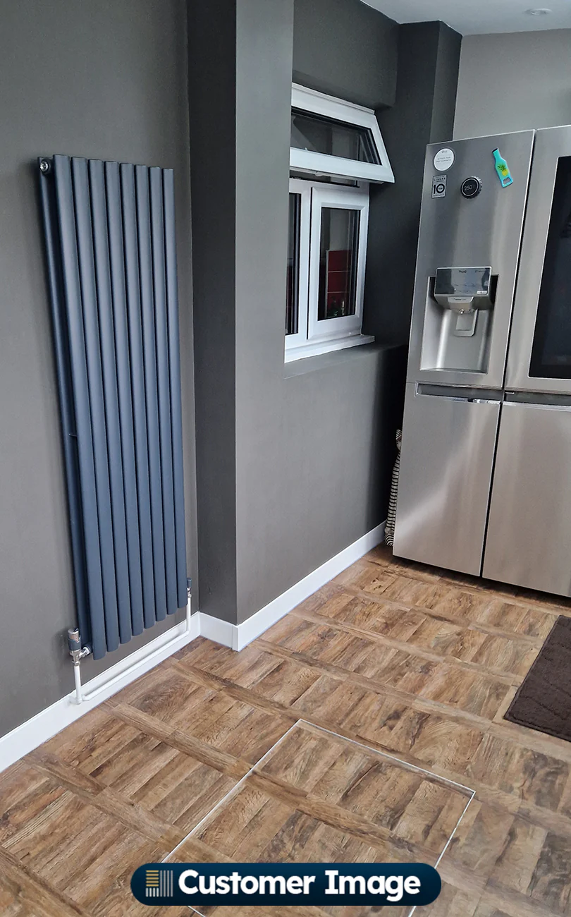 Omeara - Anthracite Vertical Radiator H1400mm x W464mm Double Panel - Image 5