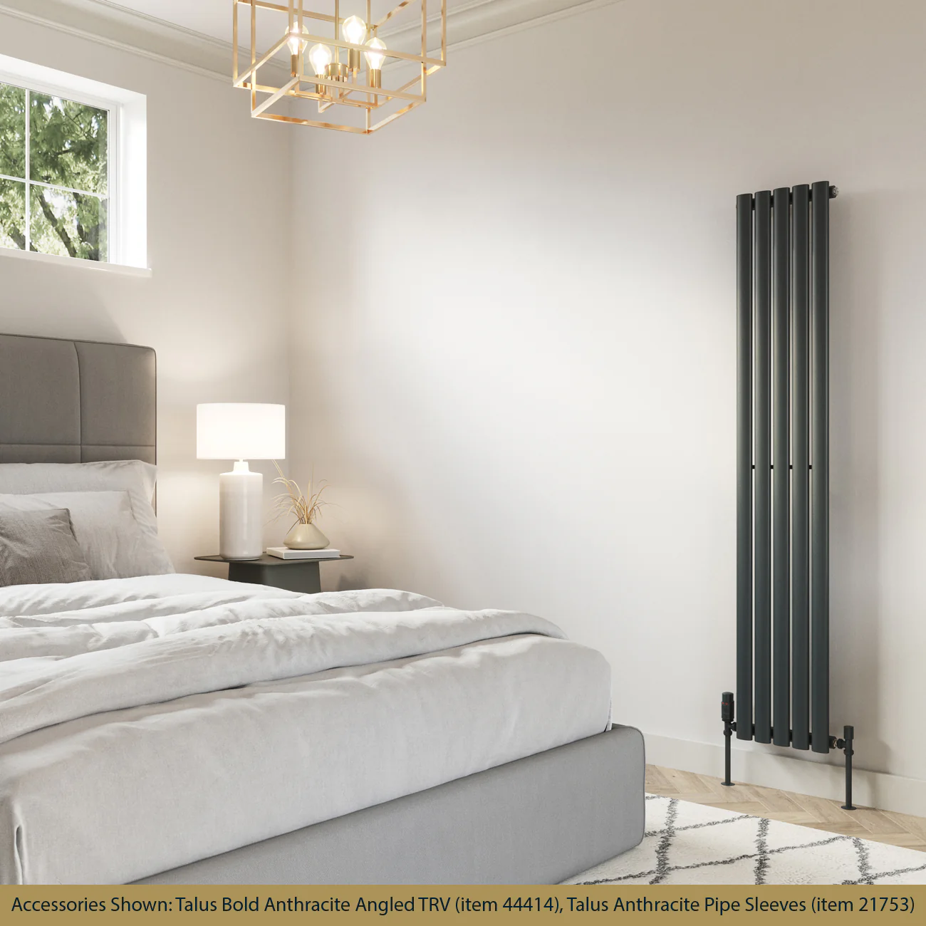 Omeara - Anthracite Vertical Radiator H1600mm x W290mm Single Panel - Image 2