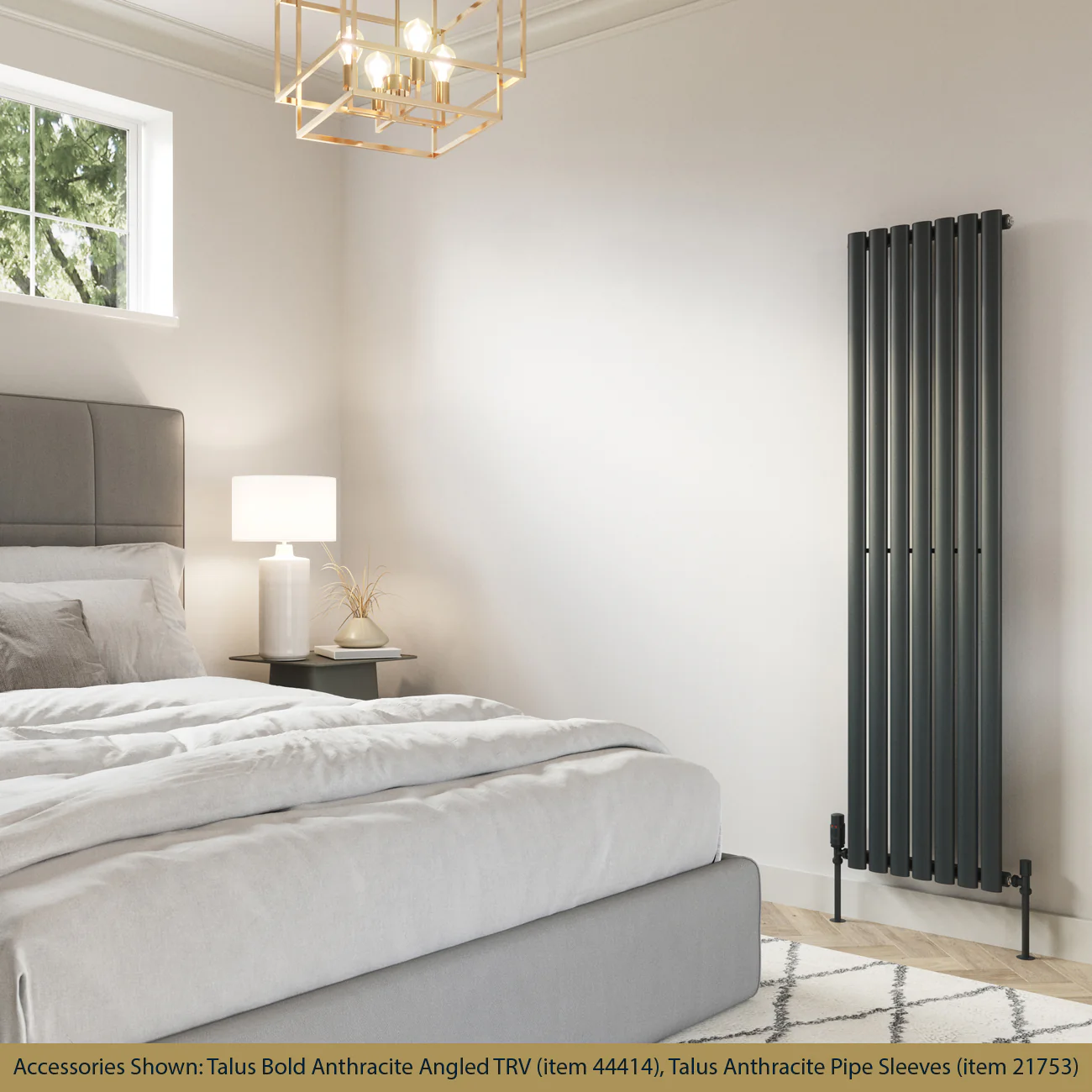 Omeara - Anthracite Vertical Radiator H1600mm x W406mm Single Panel - Image 2