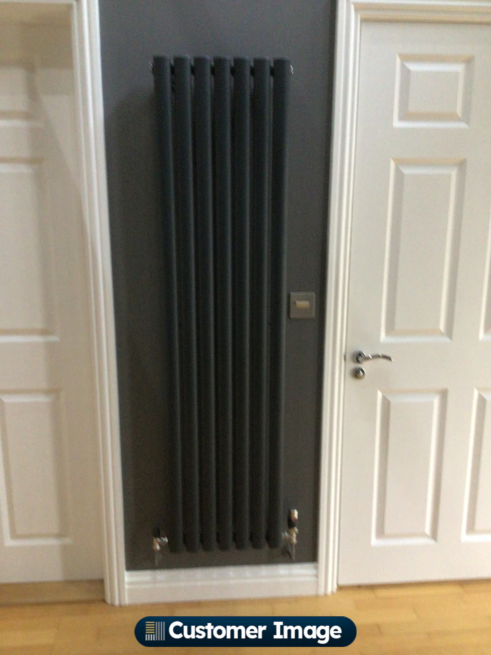 Omeara - Anthracite Vertical Radiator H1600mm x W406mm Single Panel - Image 4