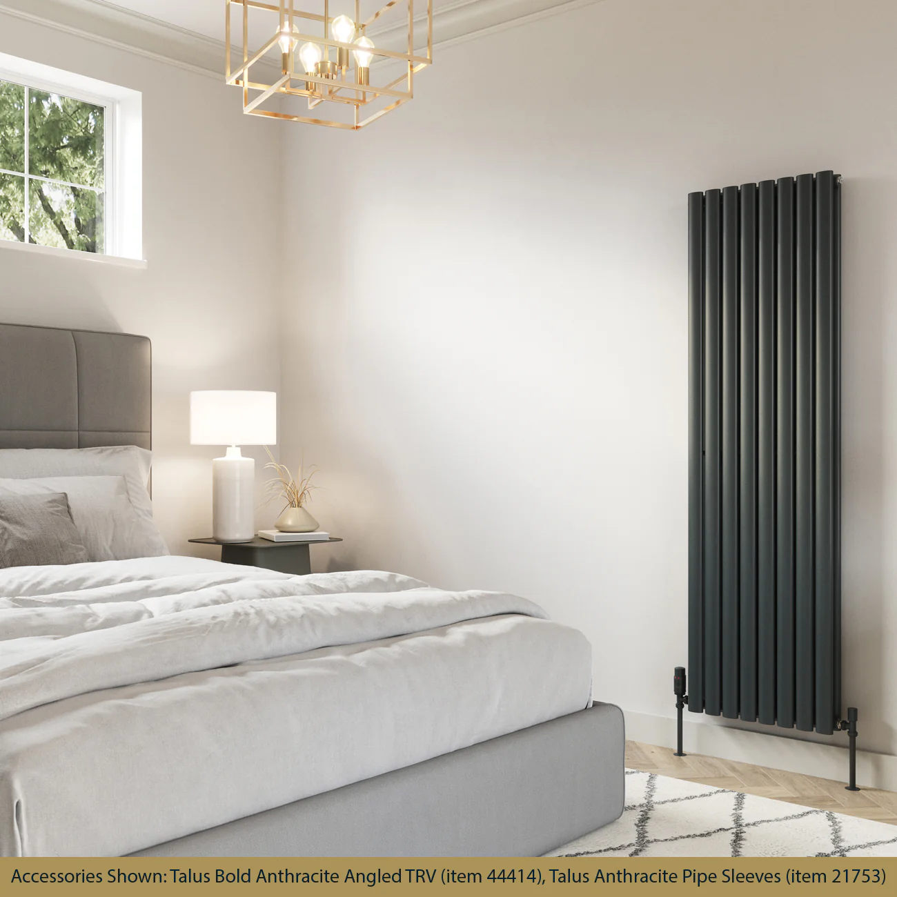 Omeara - Anthracite Vertical Radiator H1600mm x W464mm Double Panel - Image 2