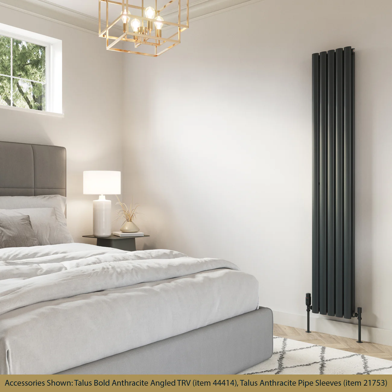 Omeara - Anthracite Vertical Radiator H1800mm x W290mm Double Panel - Image 2