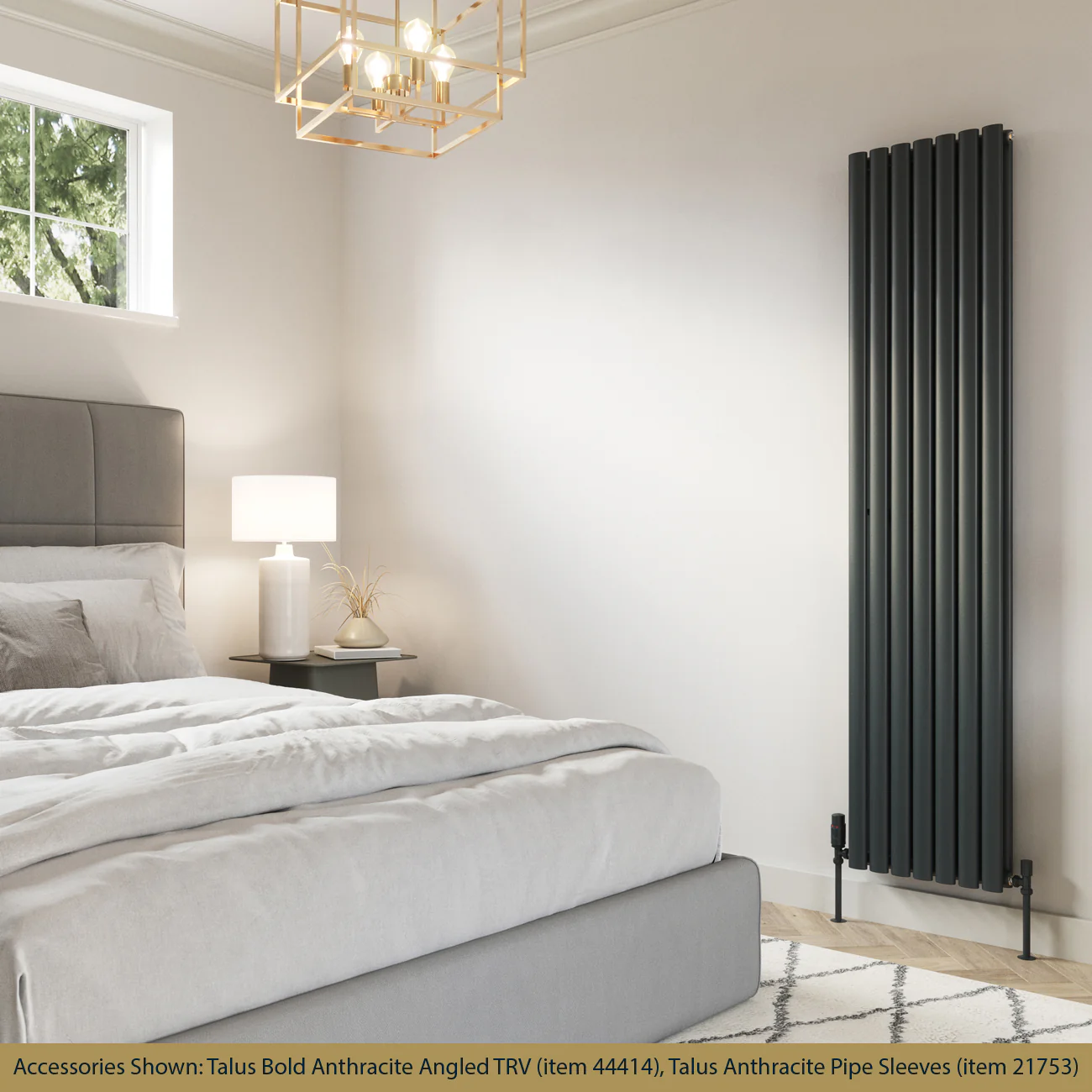 Omeara - Anthracite Vertical Radiator H1800mm x W406mm Double Panel - Image 2