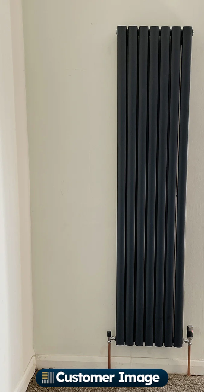 Omeara - Anthracite Vertical Radiator H1800mm x W406mm Double Panel - Image 4