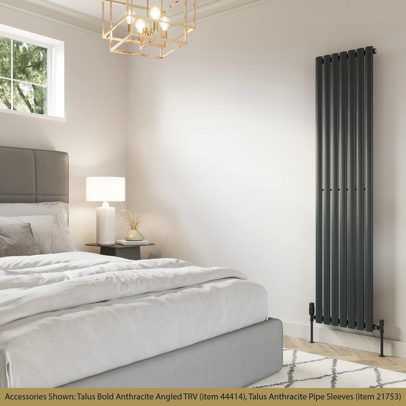 Omeara - Anthracite Vertical Radiator H1800mm x W406mm Single Panel - Image 2