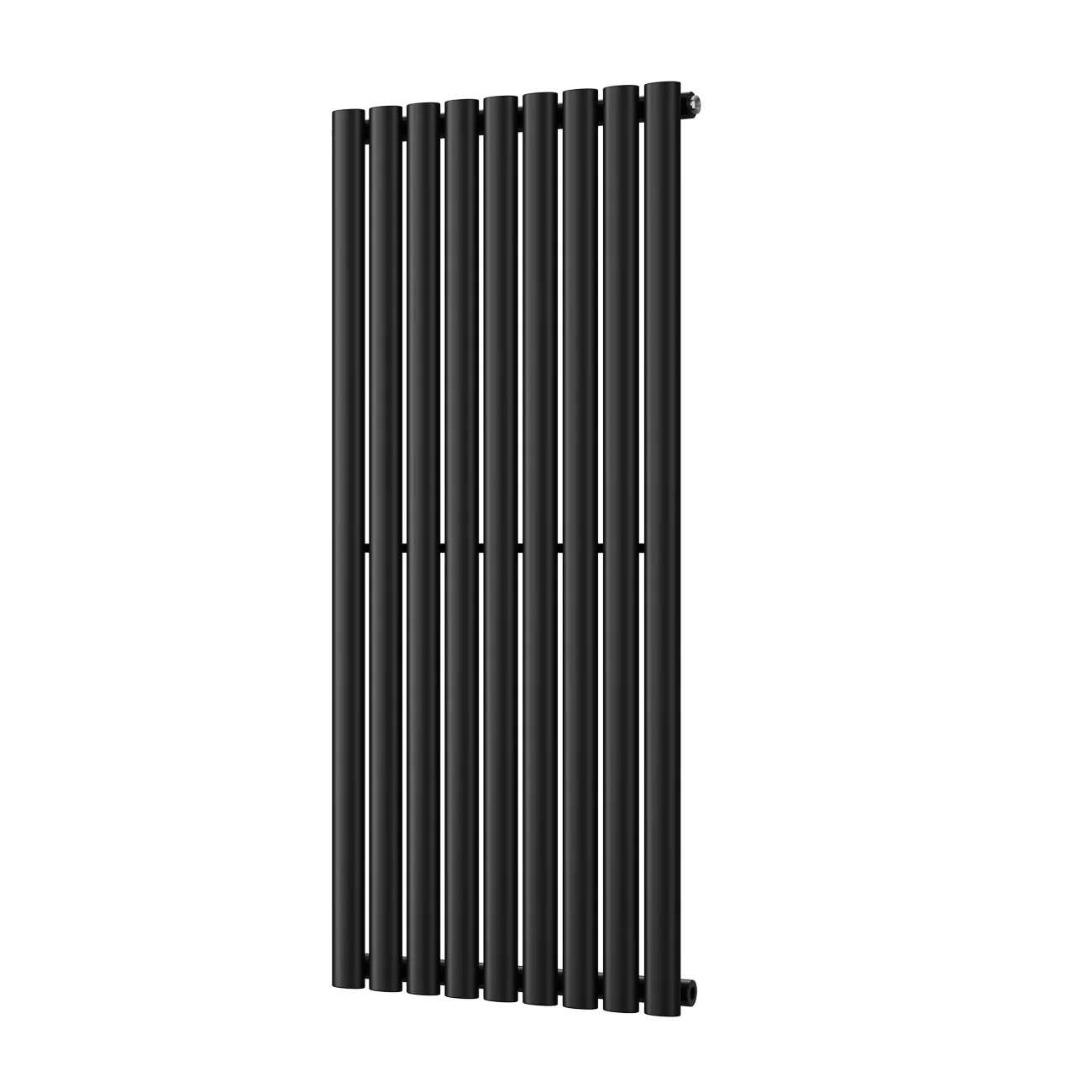 Omeara - Black Designer Radiator H1200mm x W522mm Single Panel - Feet Included