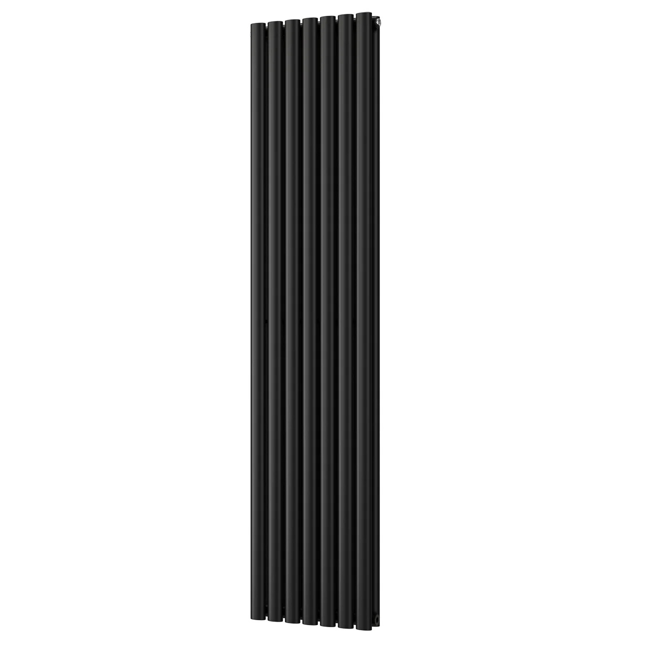 Omeara - Black Designer Radiator H1800mm x W406mm Double Panel - Feet Included