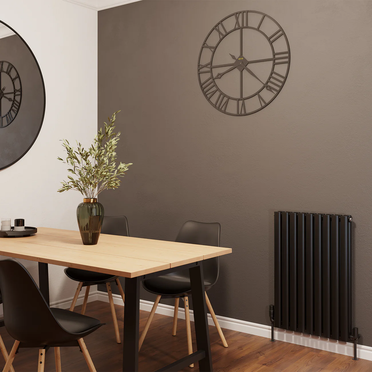 Omeara - Black Designer Radiator H800mm x W522mm Double Panel - Image 2